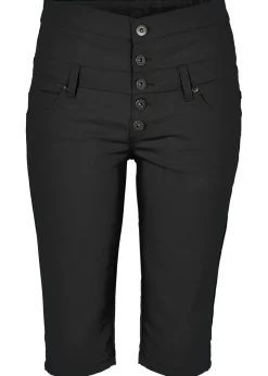 bonprix bonprix Shorts|Pantalones>Bermudas de mezcla de algodón elástico Negro