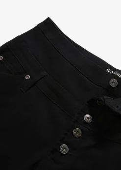 bonprix bonprix Shorts|Pantalones>Bermudas de mezcla de algodón elástico Negro