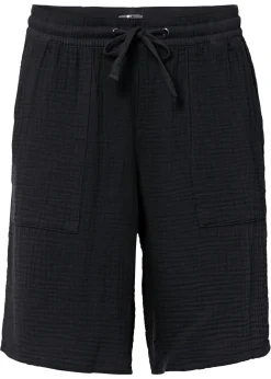bonprix bonprix Shorts|Pantalones>Bermudas de muselina sin cierre Negro