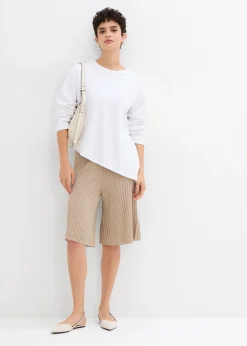 Mujer bonprix bonprix Bermudas de punto de mezcla de viscosa con talle alto