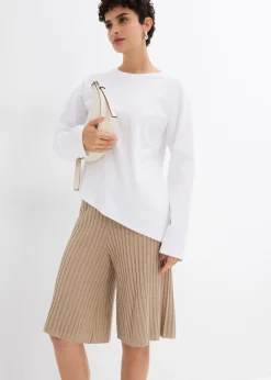 Mujer bonprix bonprix Bermudas de punto de mezcla de viscosa con talle alto