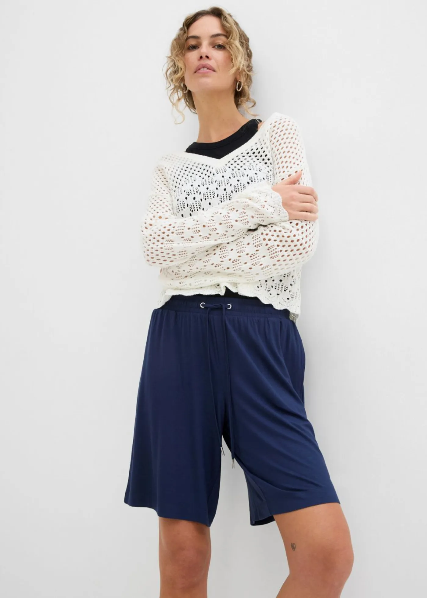 Mujer bonprix bonprix Bermudas de punto de viscosa fluida