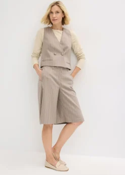 Mujer bonprix bonprix Bermudas de raya diplomática con pinzas