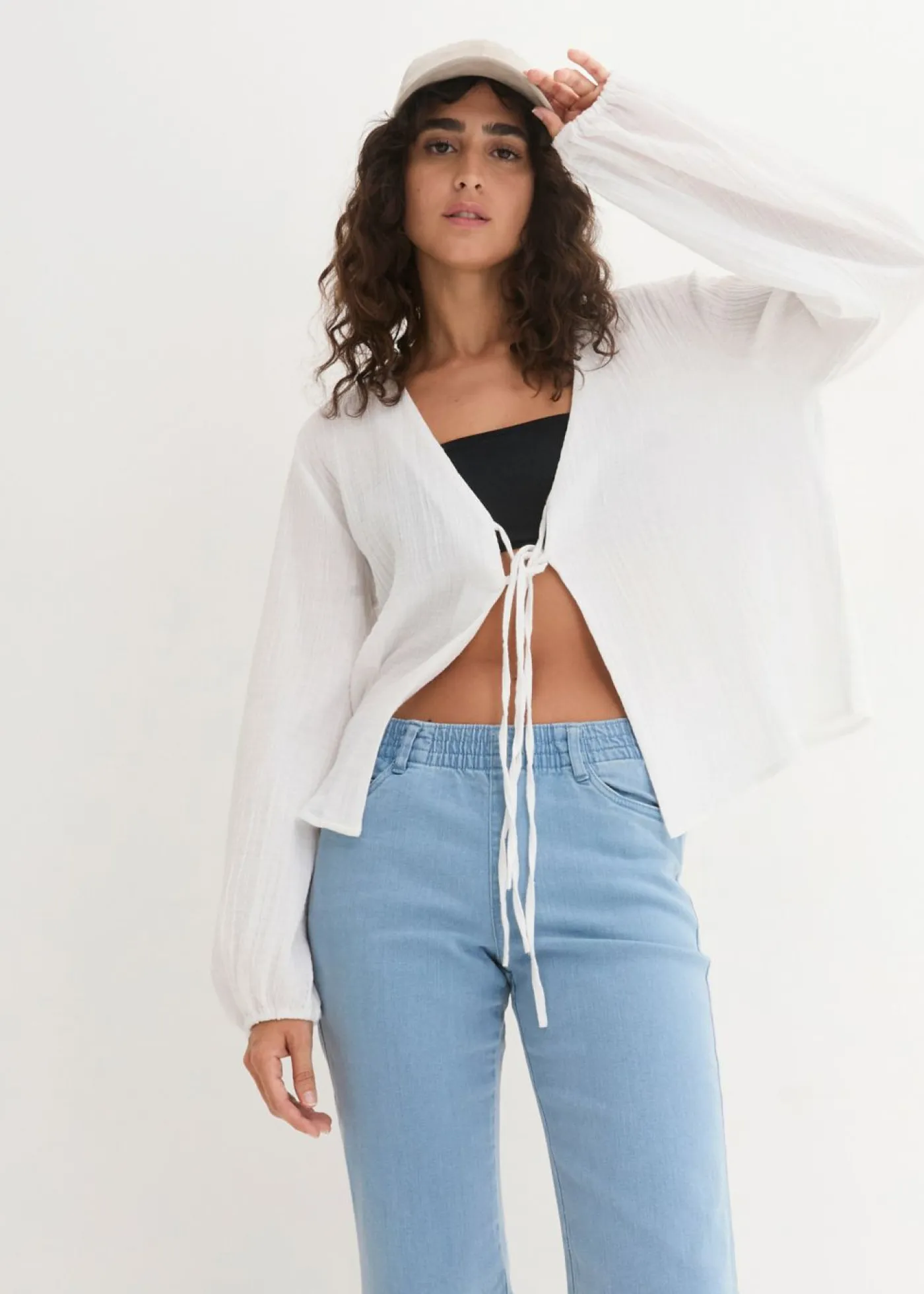 bonprix bonprix Shorts>Bermudas elásticas (2 unidades) negro / azul claro denim