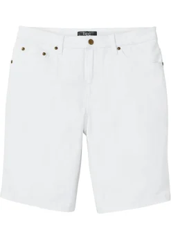 bonprix bonprix Shorts|Básicos En Rebajas>Bermudas elásticas, classic fit Blanco