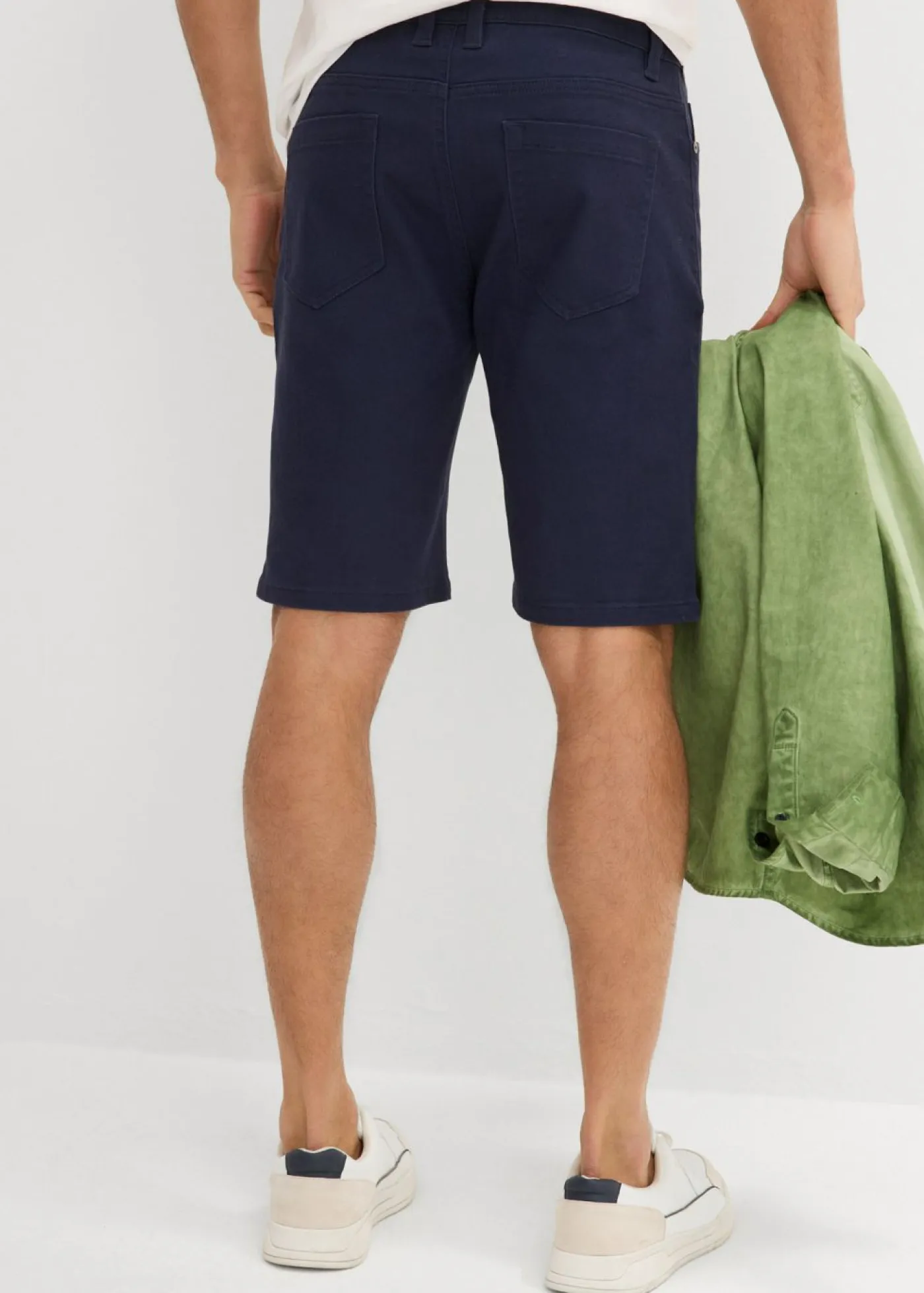 bonprix bonprix Shorts|Básicos En Rebajas>Bermudas elásticas con corte regular (2 unidades) Azul marino + plomo