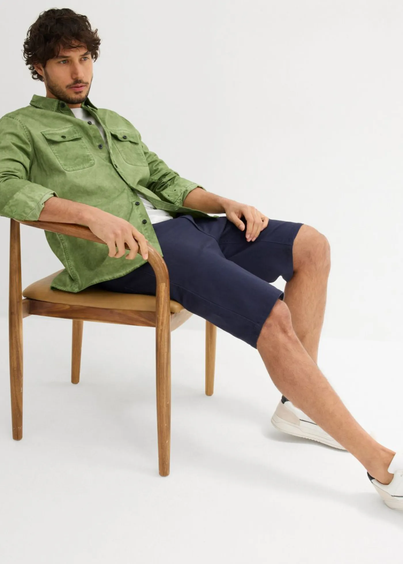 bonprix bonprix Shorts|Básicos En Rebajas>Bermudas elásticas con corte regular (2 unidades) Azul marino + plomo