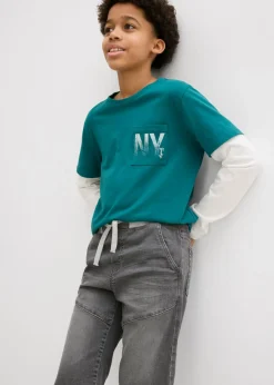 Niños bonprix bonprix Bermudas elásticas vaqueras sin cierre con corte regular