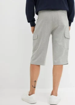 Hombre bonprix bonprix Bermudas largas de chándal, estilo cargo, de algodón puro, regular fit