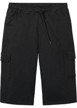 bonprix bonprix Shorts|Ropa Deportiva>Bermudas largas de chándal, estilo cargo, de algodón puro, regular fit Negro