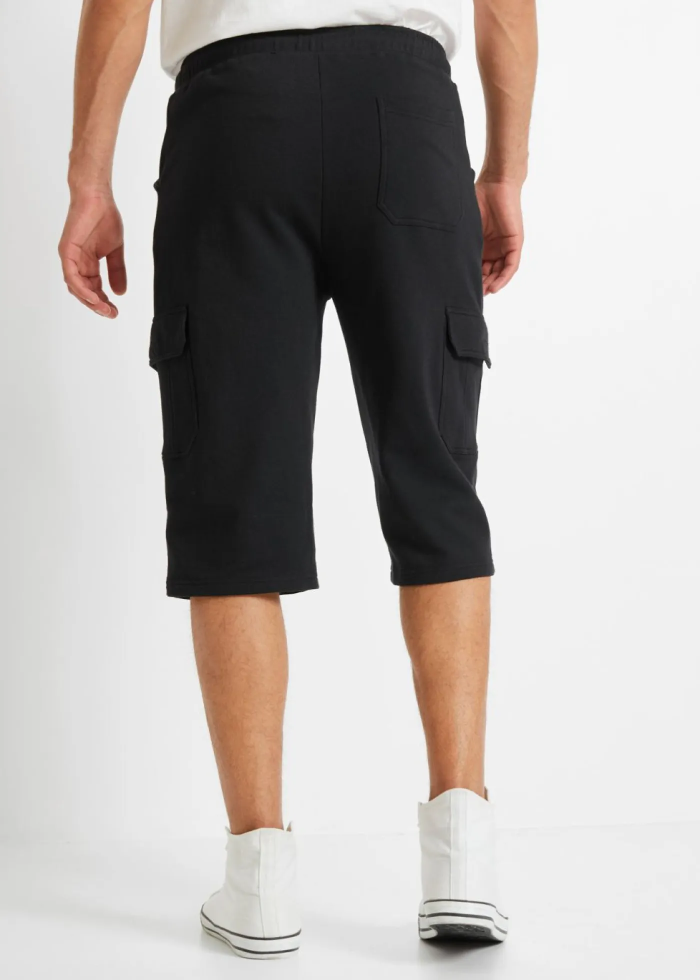 bonprix bonprix Shorts|Ropa Deportiva>Bermudas largas de chándal, estilo cargo, de algodón puro, regular fit Negro