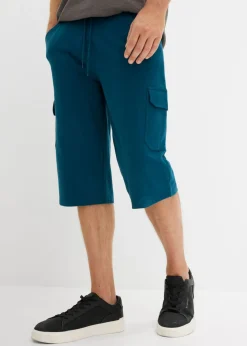 Hombre bonprix bonprix Bermudas largas de chándal, estilo cargo, de algodón puro, regular fit