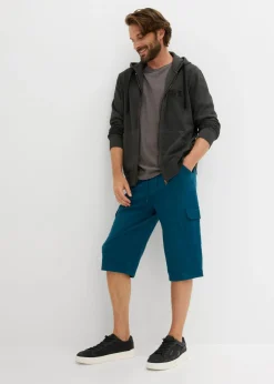 Hombre bonprix bonprix Bermudas largas de chándal, estilo cargo, de algodón puro, regular fit