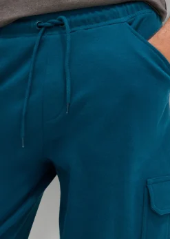 Hombre bonprix bonprix Bermudas largas de chándal, estilo cargo, de algodón puro, regular fit