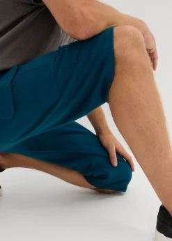 Hombre bonprix bonprix Bermudas largas de chándal, estilo cargo, de algodón puro, regular fit