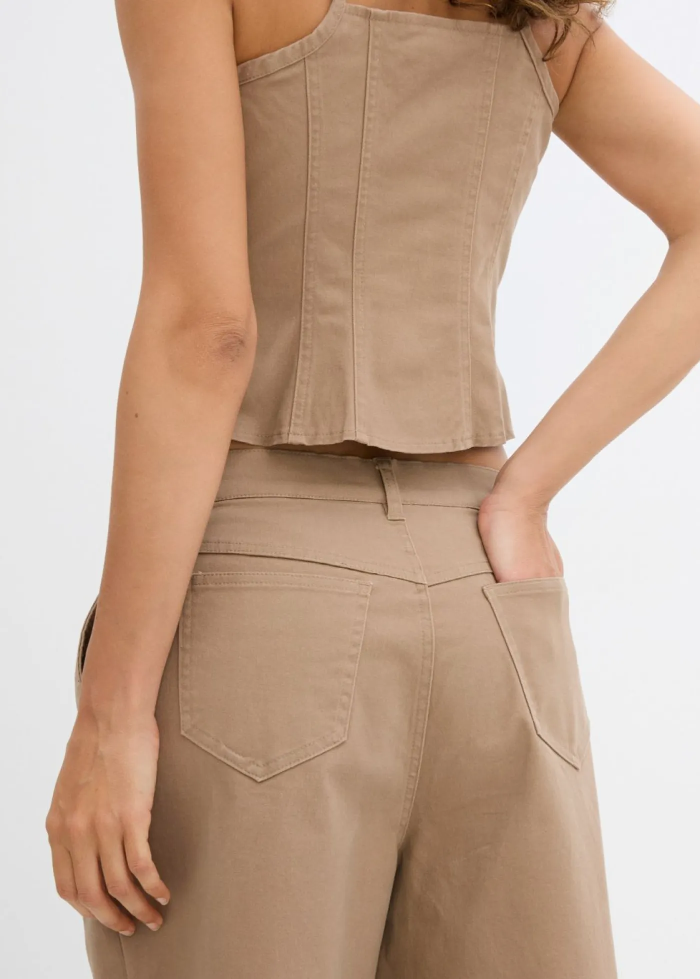 bonprix bonprix Conjuntos De Ropa|Shorts>Bermudas largas de mezcla de algodón elástico arcilla