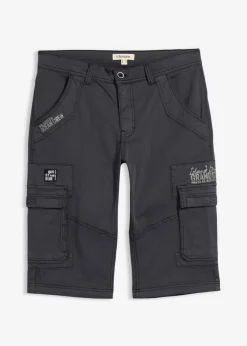bonprix bonprix Shorts|Pantalones>Bermudas largas elásticas, con bolsillos cargo, regular fit pizarra