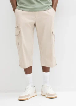 bonprix bonprix Shorts|Outdoor>Bermudas largas tipo cargo con corte regular de algodón puro Marrón claro