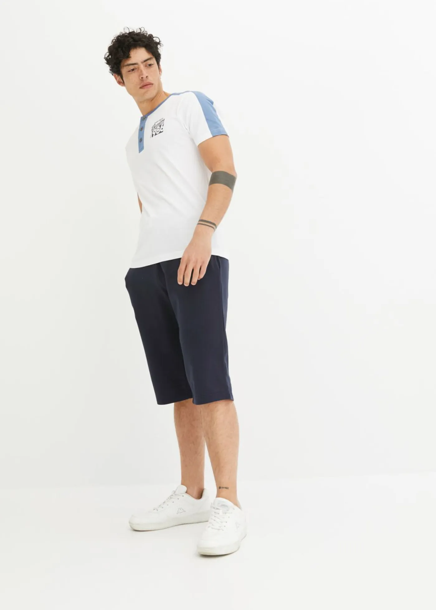 bonprix bonprix Shorts|Básicos En Rebajas>Bermudas largas tipo chándal Azul marino