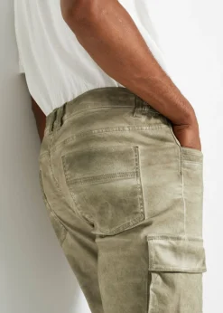 Hombre bonprix bonprix Bermudas largas y elásticas, tipo cargo, con corte cómodo, regular fit