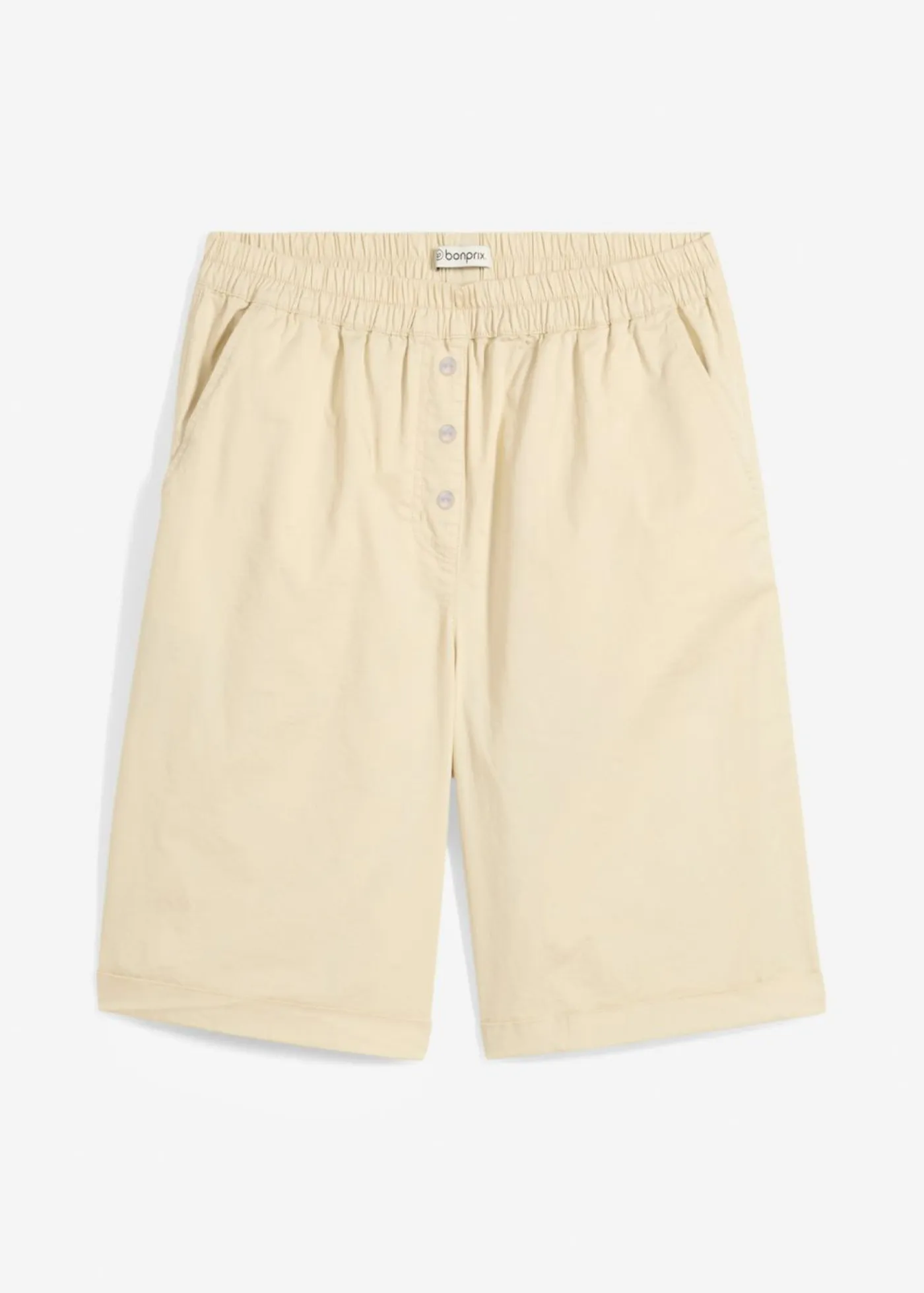 bonprix bonprix Shorts|Pantalones>Bermudas papertouch de mezcla de algodón Arena claro