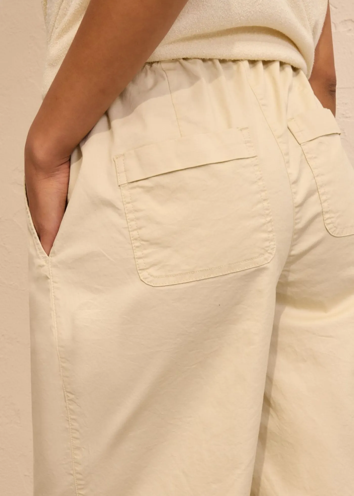 bonprix bonprix Shorts|Pantalones>Bermudas papertouch de mezcla de algodón Arena claro