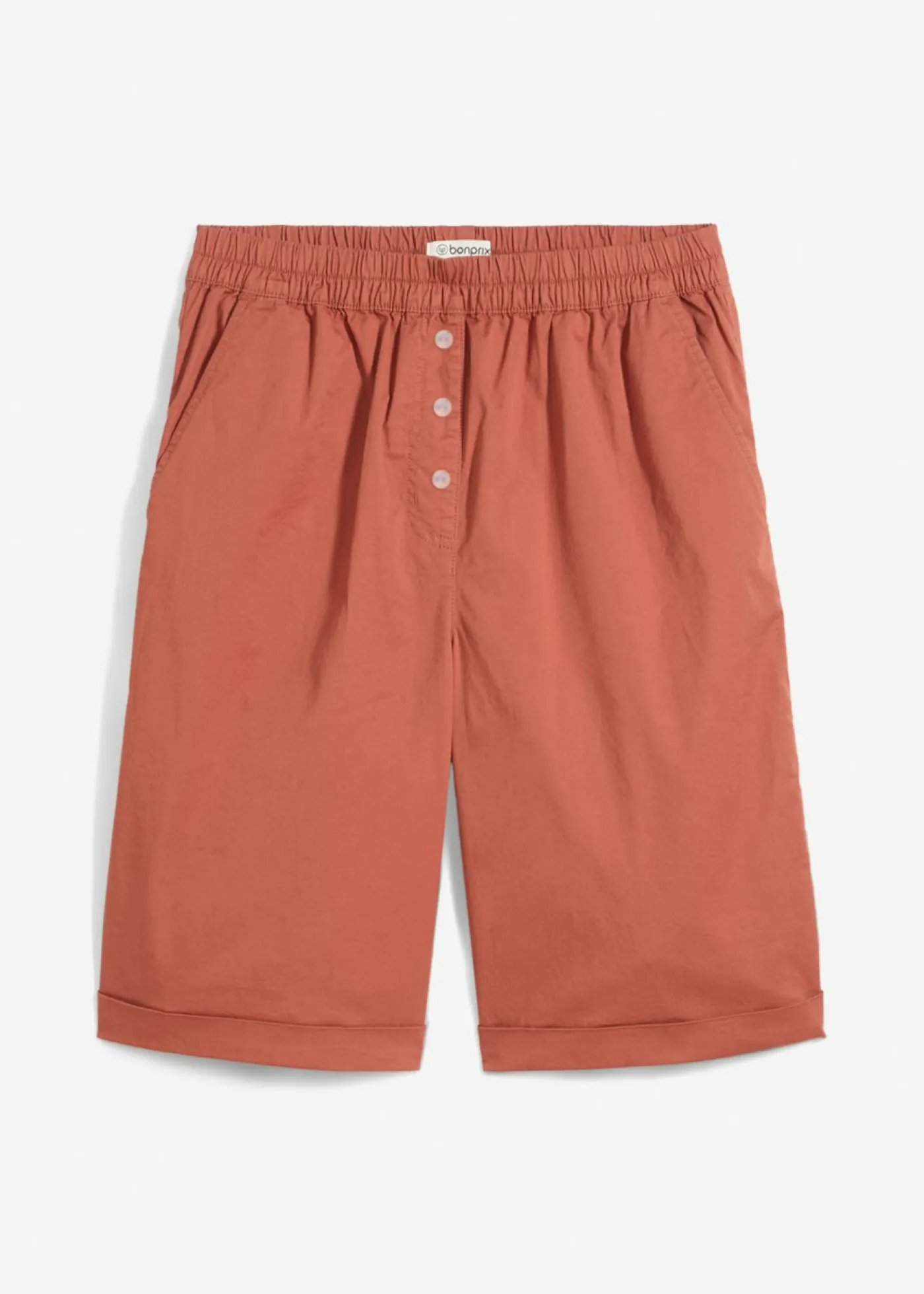 bonprix bonprix Shorts|Pantalones>Bermudas papertouch de mezcla de algodón Coñac