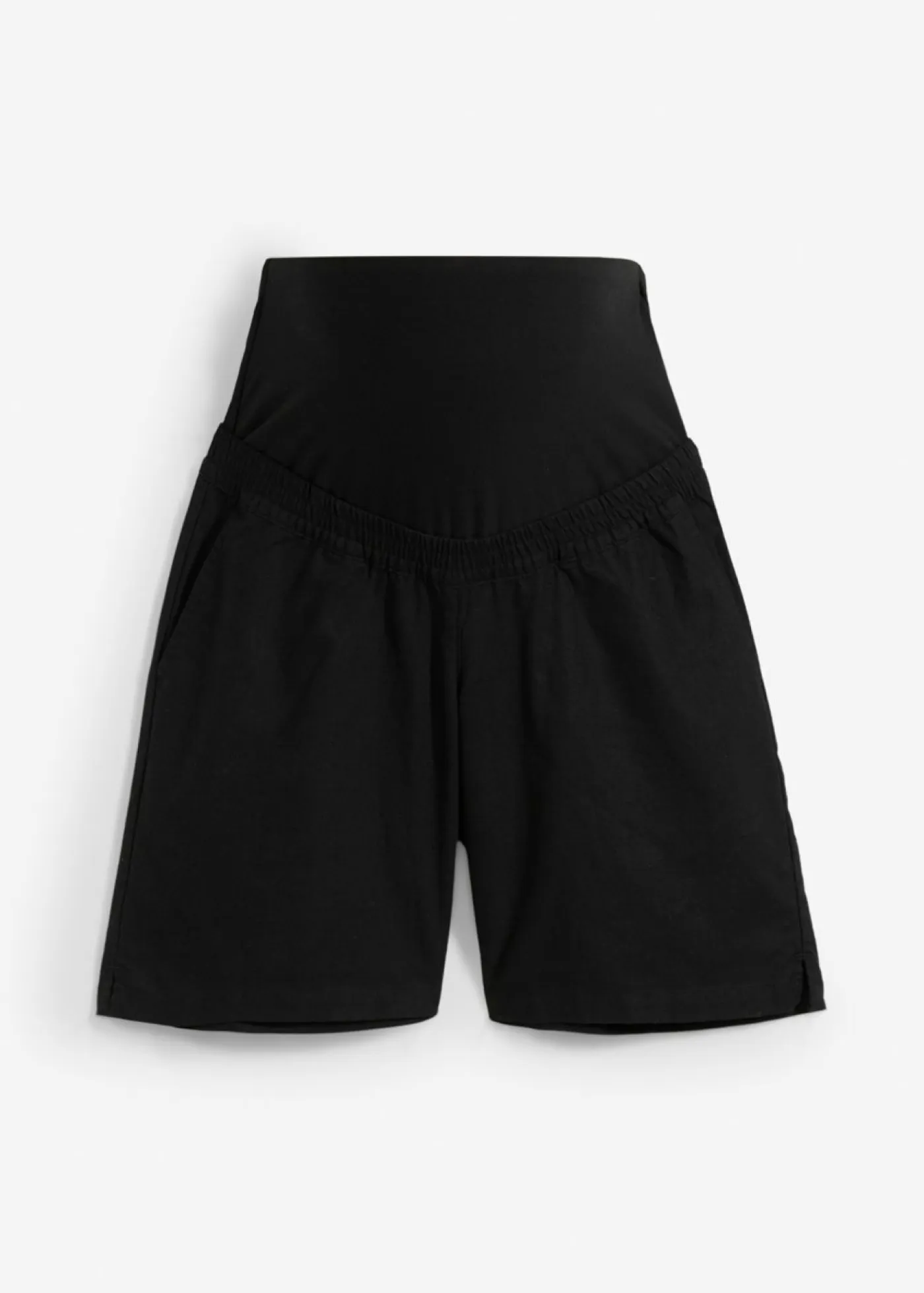 Mujer bonprix bonprix Bermudas premamá 2 en 1 de lino y algodón con banda abdominal