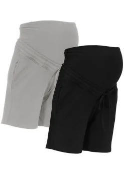 Mujer bonprix bonprix Bermudas premamá de tejido de sudadera (2 unidades)