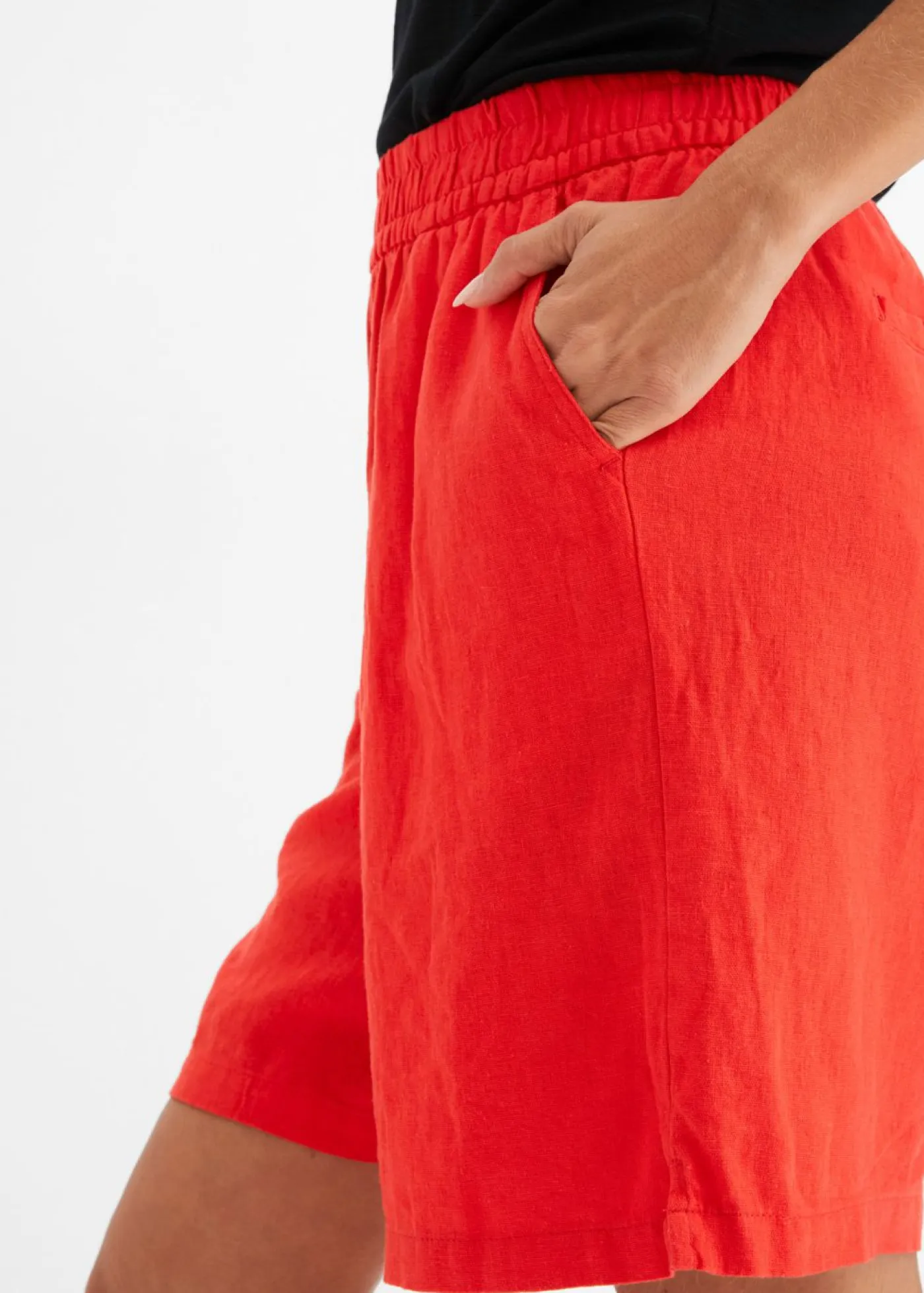 Mujer bonprix bonprix Bermudas sin cierre de mezcla de lino vaporoso