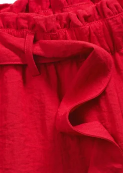 bonprix bonprix Shorts|Pantalones>Bermudas sin cierre de mezcla de viscosa fluida rojo intenso