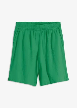 bonprix bonprix Shorts|Pantalones>Bermudas sin cierre de mezcla de lino vaporoso Verde ópalo