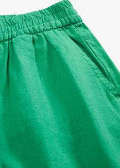 bonprix bonprix Shorts|Pantalones>Bermudas sin cierre de mezcla de lino vaporoso Verde ópalo