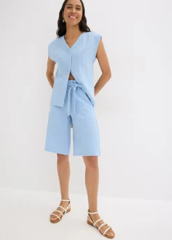 Mujer bonprix bonprix Bermudas sin cierre de mezcla de viscosa fluida