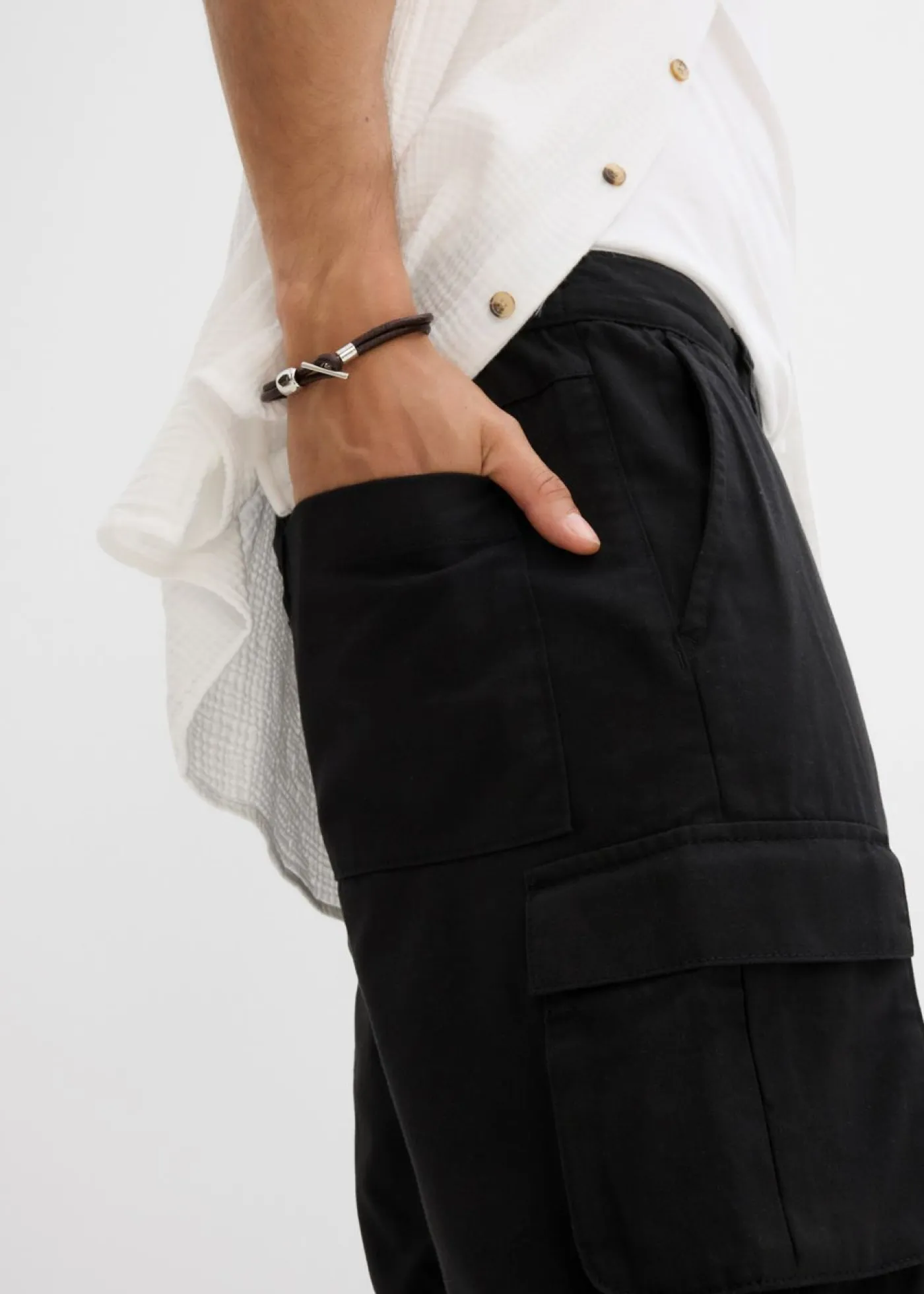 Hombre bonprix bonprix Bermudas tipo cargo con cinturilla elástica y corte regular