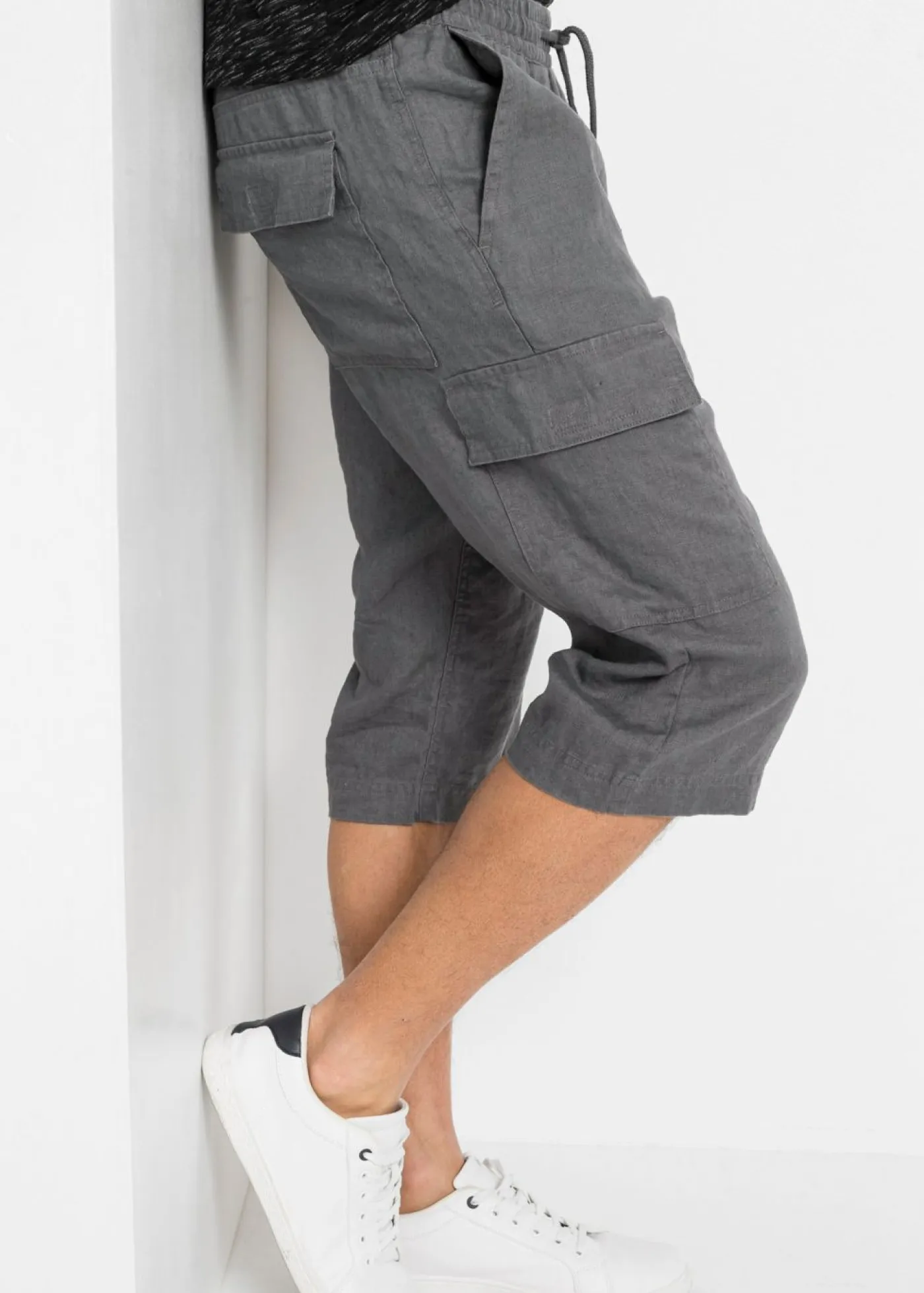 Hombre bonprix bonprix Bermudas tipo cargo con lino y corte regular