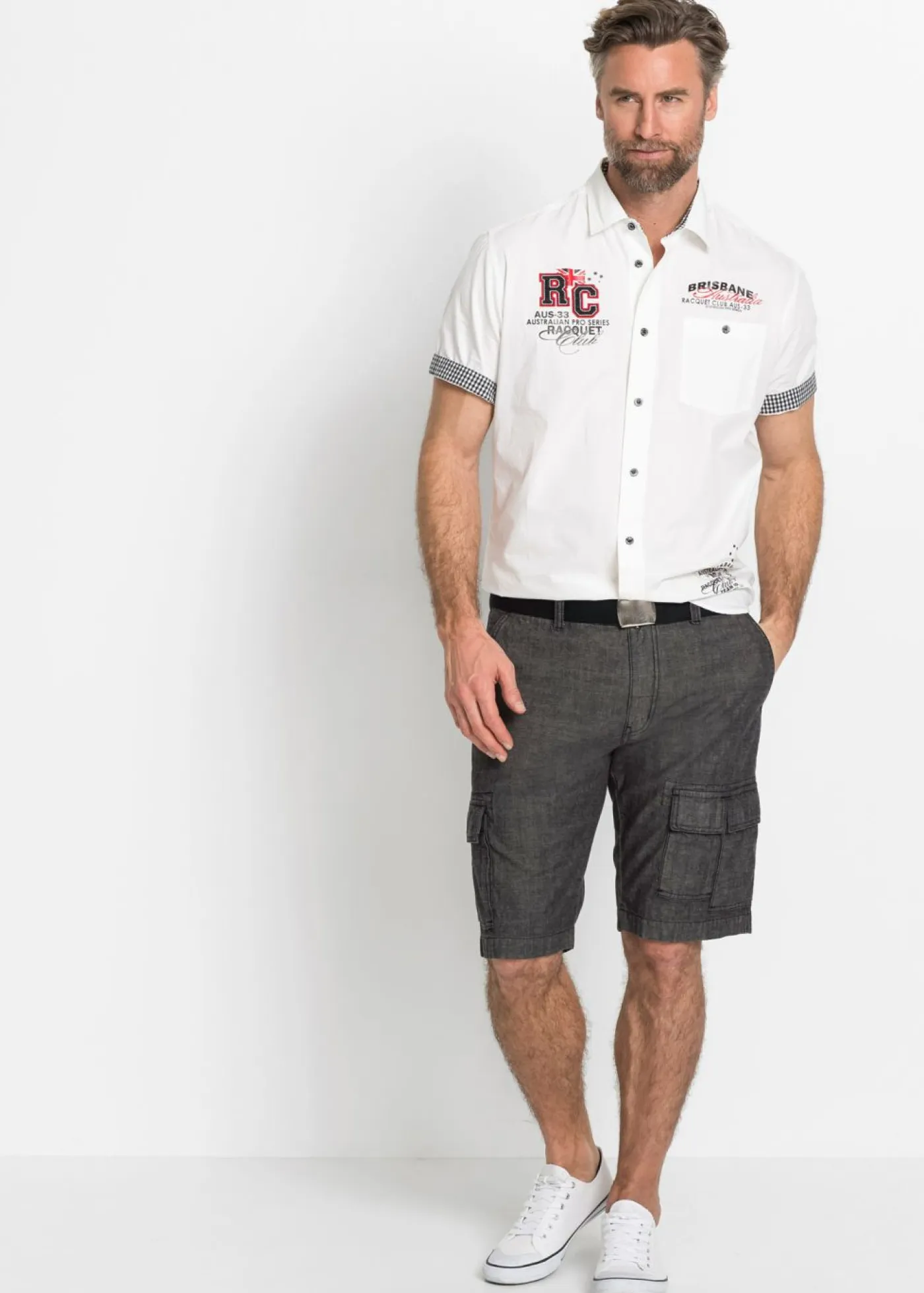 Hombre bonprix bonprix Bermudas tipo cargo de algodón puro con corte holgado