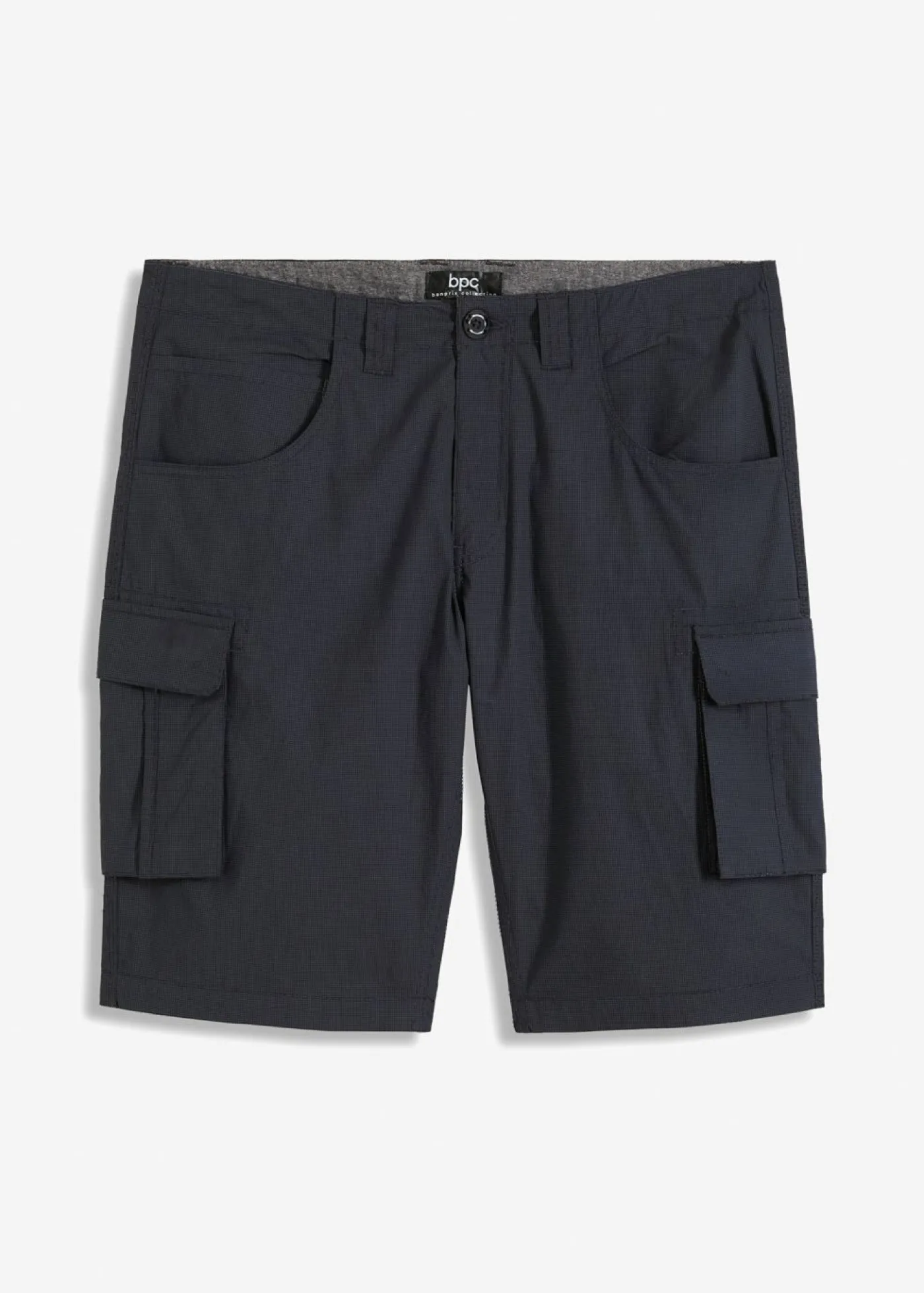 bonprix bonprix Shorts|Pantalones>Bermudas tipo cargo de algodón puro con corte relajado Negro + gris ahumado