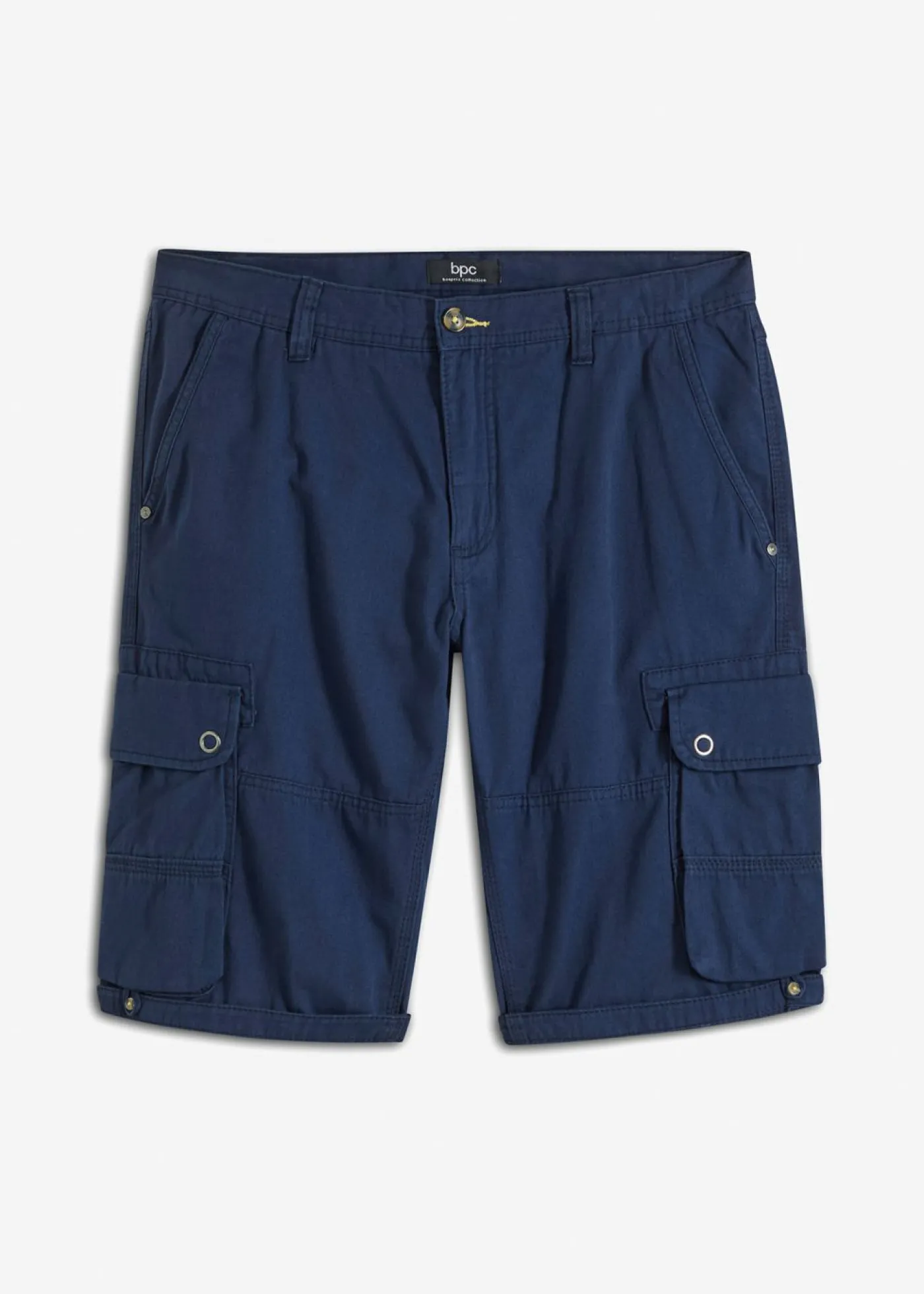 bonprix bonprix Shorts|Pantalones>Bermudas tipo cargo de algodón puro con corte regular Azul marino