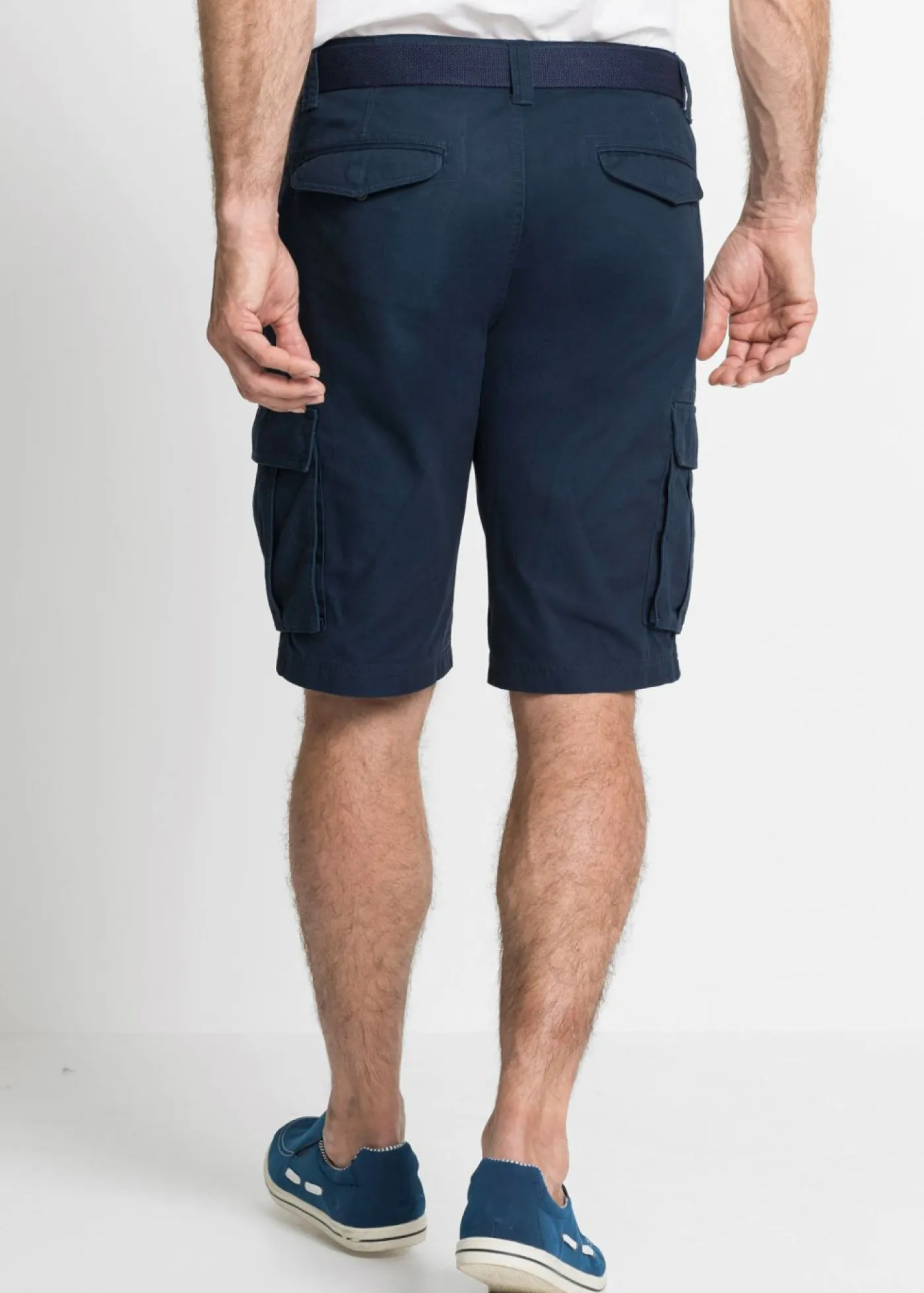 bonprix bonprix Shorts|Básicos En Rebajas>Bermudas tipo cargo de algodón puro con corte relajado Azul marino