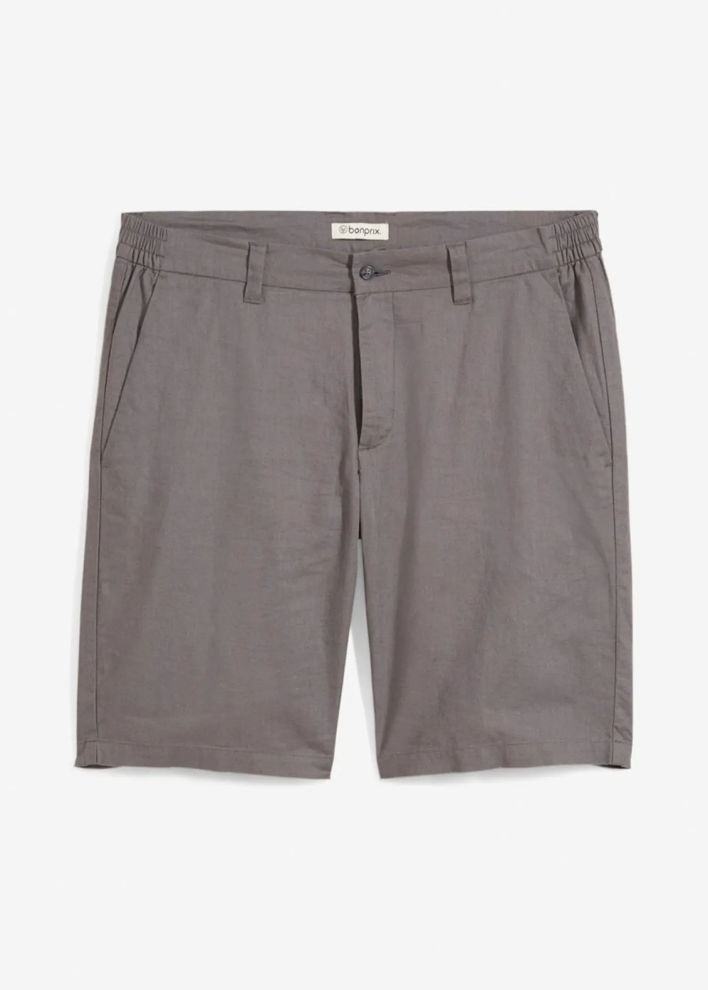bonprix bonprix Shorts|Pantalones>Bermudas tipo chino con lino y corte regular Gris ahumado