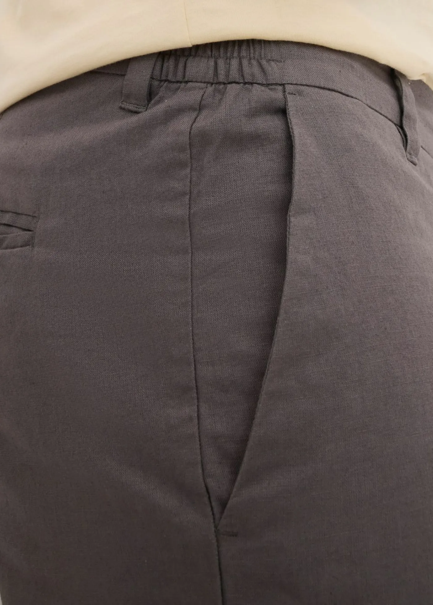 bonprix bonprix Shorts|Pantalones>Bermudas tipo chino con lino y corte regular Gris ahumado