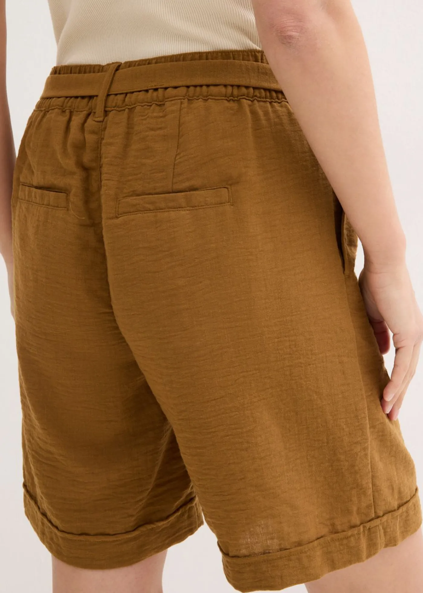 bonprix bonprix Shorts|Pantalones>Bermudas tipo paperbag Marrón coñac