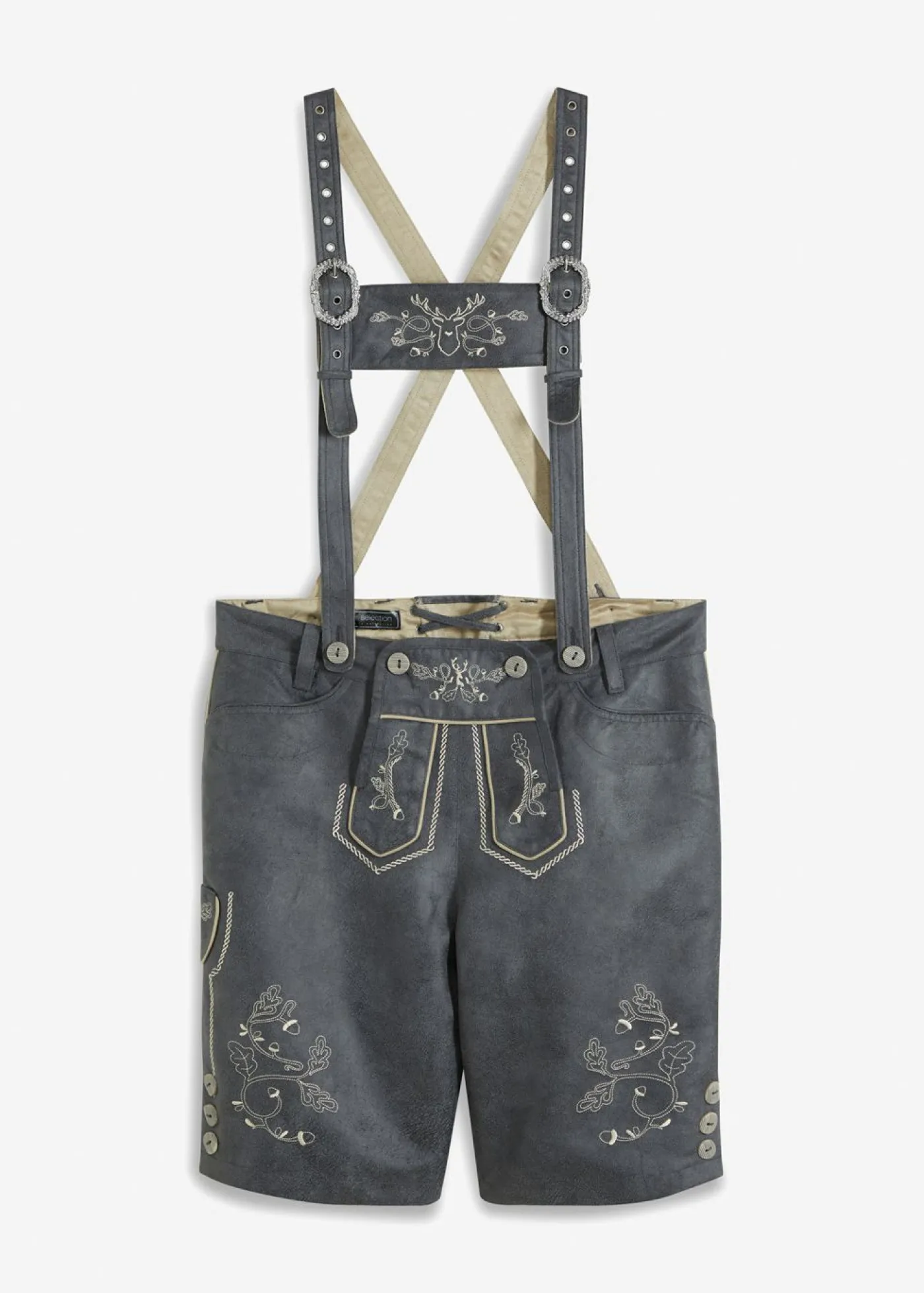 bonprix bonprix Shorts|Pantalones>Bermudas tradicionales de piel sintética antracita