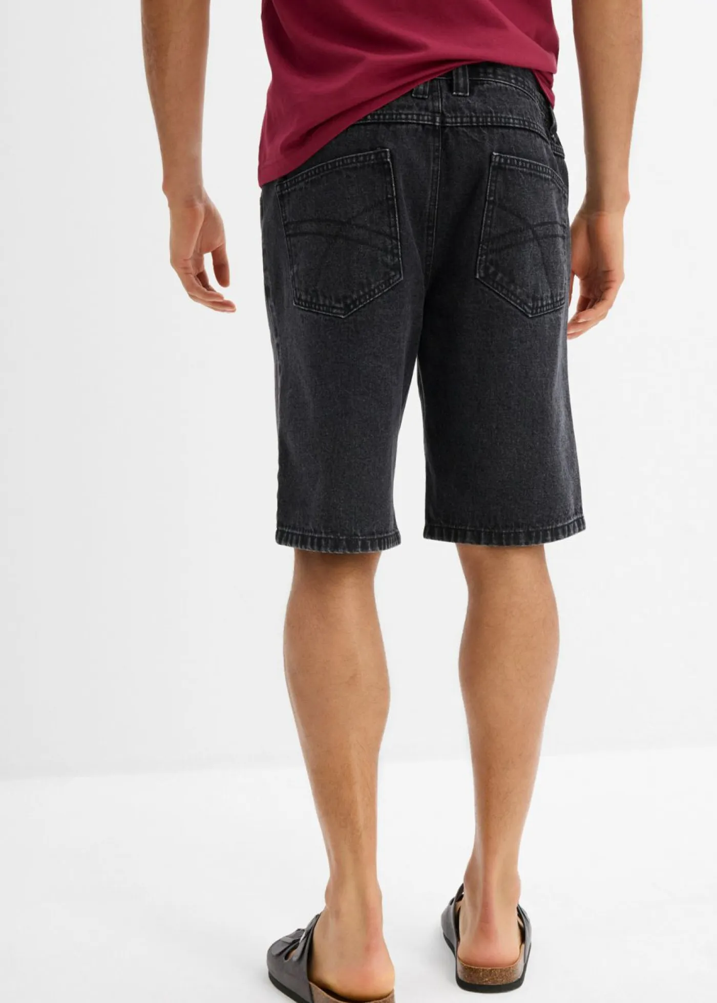bonprix bonprix Shorts|Vaqueros>Bermudas vaqueras con cintura elástica, classic fit denim negro