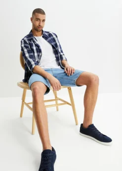 Hombre bonprix bonprix Bermudas vaqueras con cintura elástica, classic fit