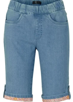 Mujer bonprix bonprix Bermudas vaqueras con dobladillo de color