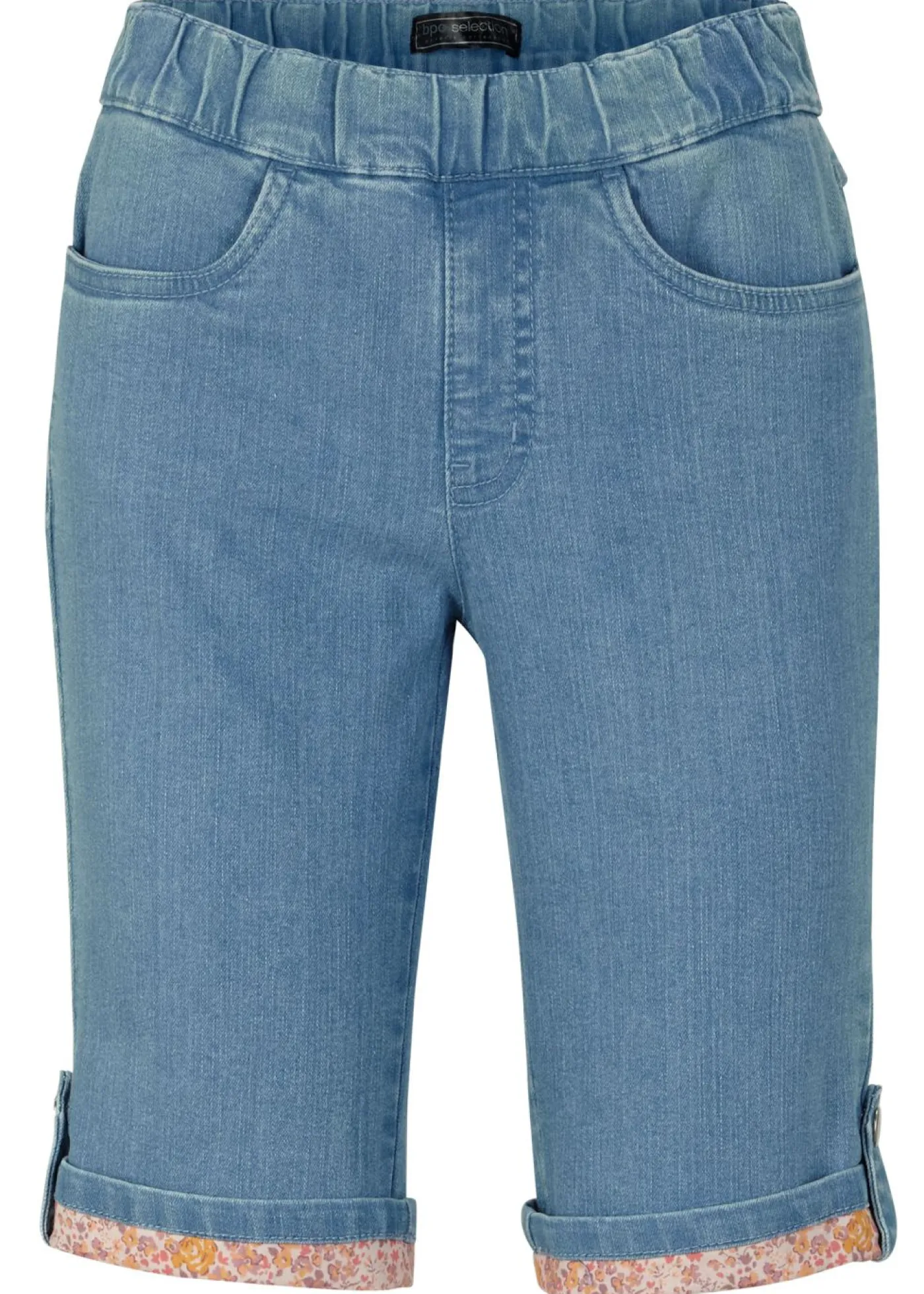 Mujer bonprix bonprix Bermudas vaqueras con dobladillo de color