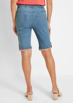 Mujer bonprix bonprix Bermudas vaqueras con dobladillo de color
