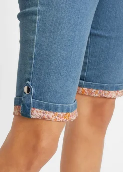 Mujer bonprix bonprix Bermudas vaqueras con dobladillo de color
